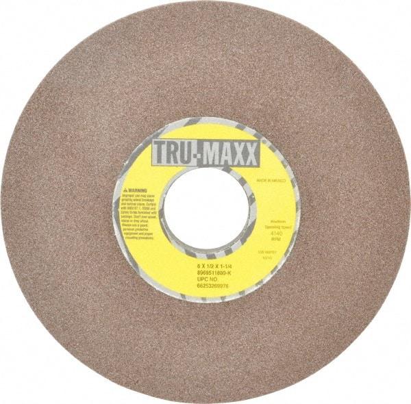 Tru-Maxx - 6" Diam, 1-1/4" Hole Size, 1/2" Overall Thickness, 80 Grit, Type 12 Tool & Cutter Grinding Wheel - Medium Grade, Aluminum Oxide, K Hardness, 4,140 RPM - Americas Industrial Supply