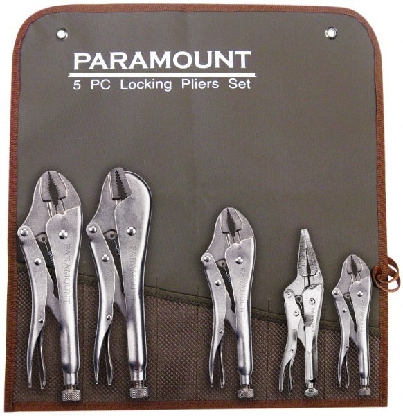 Paramount - 5 Piece Locking Plier Set - Americas Industrial Supply