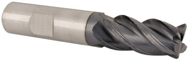 Value Collection - 5/8", 1-1/4" LOC, 5/8" Shank Diam, 3-1/2" OAL, 4 Flute, Solid Carbide Square End Mill - Single End, AlTiN Finish, Spiral Flute, Variable° Helix, Right Hand Cut, Right Hand Flute - Americas Industrial Supply