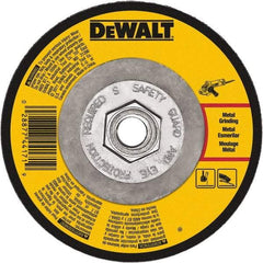DeWALT - 24 Grit, 9" Wheel Diam, 1/4" Wheel Thickness, Type 27 Depressed Center Wheel - Aluminum Oxide, Resinoid Bond, 6,600 Max RPM - Americas Industrial Supply