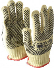 PRO-SAFE - Size S (7), ANSI Cut Lvl 4, PVC Coated Cut Resistant Gloves - Fully Coated Coated, ATA/Cotton Lining, Knit Wrist, Yellow/Black, Paired - Americas Industrial Supply