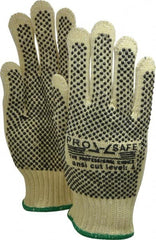 PRO-SAFE - Size M (8), ANSI Cut Lvl 4, PVC Coated Cut Resistant Gloves - Fully Coated Coated, ATA/Cotton Lining, Knit Wrist, Yellow/Black, Paired - Americas Industrial Supply