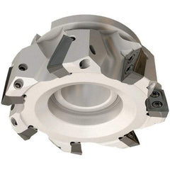 Iscar - 3 Inserts, 50mm Cut Diam, 22mm Arbor Diam, 21mm Max Depth of Cut, Indexable Square-Shoulder Face Mill - 0/90° Lead Angle, 50mm High, HP AD.. 2207 Insert Compatibility, Through Coolant, Series Heliplus - Americas Industrial Supply