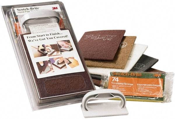 3M - Silicon Carbide Hand Pad - Various, 6" Wide x 9" Long, Nonwoven - Americas Industrial Supply