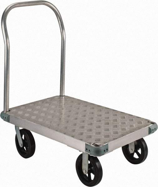 Value Collection - 2,000 Lb Capacity Aluminum Platform Truck - Aluminum Deck, 24" OAW - Americas Industrial Supply