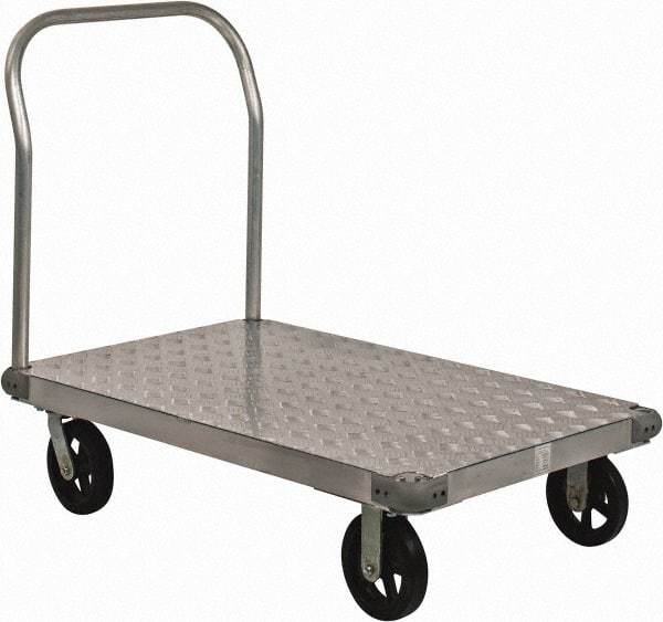Value Collection - 2,000 Lb Capacity Aluminum Platform Truck - Aluminum Deck, 30" OAW - Americas Industrial Supply