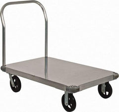 Value Collection - 2,000 Lb Capacity Aluminum Platform Truck - Aluminum Deck, 30" OAW - Americas Industrial Supply