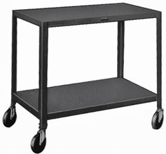 Made in USA - 500 Lb Capacity, 24" Wide x 48" Long x 34-1/2" High Service Cart - 3 Shelf, Steel, Swivel Casters - Americas Industrial Supply