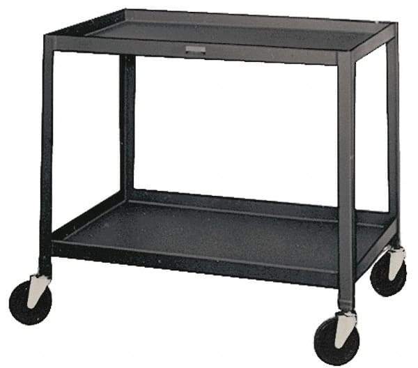 Made in USA - 500 Lb Capacity, 18" Wide x 30" Long x 34-1/2" High Service Cart - 2 Shelf, Steel, Swivel Casters - Americas Industrial Supply