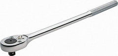 Proto - 1/2" Drive Pear Head Ratchet - Chrome Finish, 16" OAL, 24 Gear Teeth, Standard Head - Americas Industrial Supply