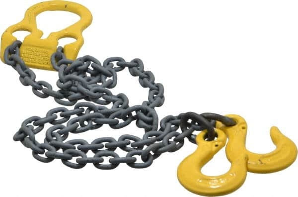 Lift-All - 6' Long, 4,700 Lb Basket Capacity, 3,600 Lb Vertical Capacity, Alloy Steel Web Sling - Adjust-A-Link Chain Sling, 7/32" Diam Chain - Americas Industrial Supply