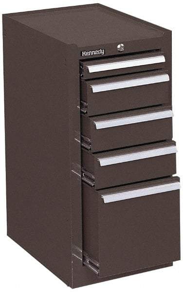 Kennedy - 5 Drawer Red Side Cabinet - 13-5/8" Wide x 29" High x 18" Deep, Use with 27" Wide Roller Cabinet - Americas Industrial Supply