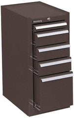 Kennedy - 5 Drawer Red Side Cabinet - 13-5/8" Wide x 29" High x 18" Deep, Use with 27" Wide Roller Cabinet - Americas Industrial Supply