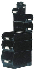 SSI Schaefer - 22 Lb. Load Capacity, 13-3/4" Deep, Black Polypropylene Hopper Stacking Bin - 7-7/8" High x 7-7/8" Wide x 13-3/4" Long - Americas Industrial Supply