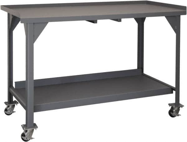 Durham - Roll-Around Workbench Mobile Work Bench - Steel, Gray, 60" Long x 30" Deep x 39-1/2" High - Americas Industrial Supply