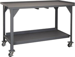 Durham - Roll-Around Workbench Mobile Work Bench - Steel, Gray, 60" Long x 30" Deep x 39-1/2" High - Americas Industrial Supply