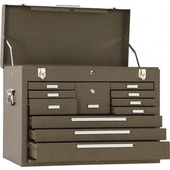 Kennedy - 11 Drawer Tool Chest - 26-1/8" Wide x 12-1/8" Deep x 18-7/8" High, Steel, Brown - Americas Industrial Supply