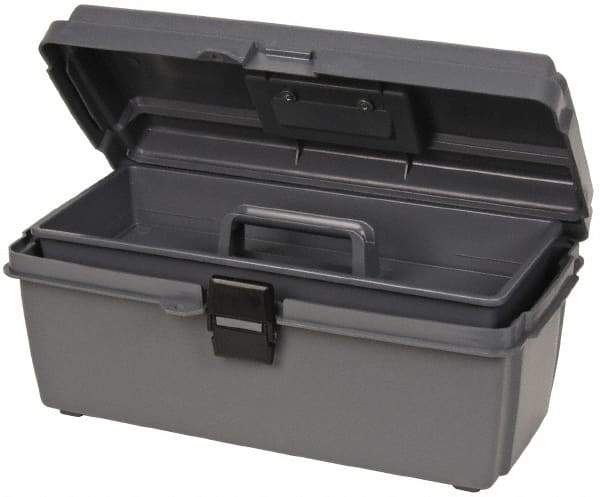 Flambeau - 1 Compartment 1 Tray Utility Tool Box - 14-1/2" Wide x 6-1/8" Deep x 6" High, Copolymer Resin, Gray - Americas Industrial Supply