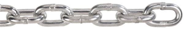 Peerless Chain - 3/16" Welded Proof Coil Chain - 800 Lb Capacity, Grade 30, 250' Long, Carbon Steel, Bright Chrome Finish - Americas Industrial Supply