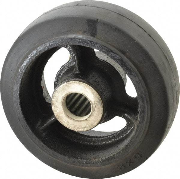Fairbanks - 5 Inch Diameter x 2 Inch Wide, Rubber Caster Wheel - 350 Lb. Capacity, 2-3/16 Inch Hub Length, 3/4 Inch Axle Diameter, Roller Bearing - Americas Industrial Supply