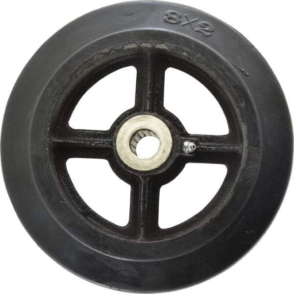 Fairbanks - 8 Inch Diameter x 2 Inch Wide, Rubber Caster Wheel - 500 Lb. Capacity, 2-3/16 Inch Hub Length, 3/4 Inch Axle Diameter, Roller Bearing - Americas Industrial Supply