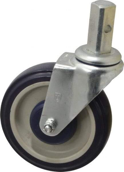 Win-Holt - 5" Diam x 1-1/4" Wide x 6-3/16" OAH Stem Mount Swivel Caster - Polyurethane, 250 Lb Capacity, Ball Bearing, 27/32 x 2-1/2" Square Stem - Americas Industrial Supply