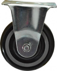 Fairbanks - 4" Diam x 1-1/4" Wide x 5" OAH Top Plate Mount Rigid Caster - Polyurethane, 250 Lb Capacity, Ball Bearing, 2-7/8 x 3-5/8" Plate - Americas Industrial Supply