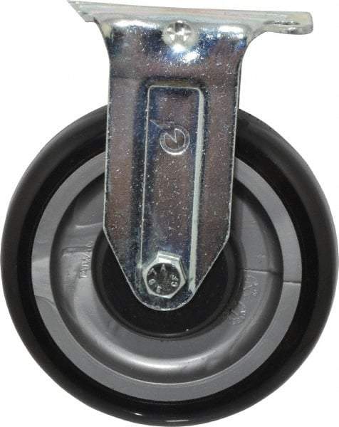 Fairbanks - 5" Diam x 1-1/4" Wide x 6-15/32" OAH Top Plate Mount Rigid Caster - Polyurethane, 275 Lb Capacity, Ball Bearing, 2-7/8 x 3-5/8" Plate - Americas Industrial Supply