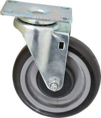 Fairbanks - 5" Diam x 1-1/4" Wide x 6-15/32" OAH Top Plate Mount Swivel Caster - Polyurethane, 275 Lb Capacity, Ball Bearing, 2-7/8 x 3-5/8" Plate - Americas Industrial Supply