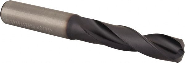 Kennametal - 12.49934mm 140° Spiral Flute Solid Carbide Screw Machine Drill Bit - Americas Industrial Supply
