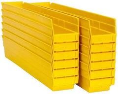 Akro-Mils - 23-5/8" Deep, Yellow Hopper Shelf Bin - 4" High x 4-1/8" Wide x 23-5/8" Long - Americas Industrial Supply