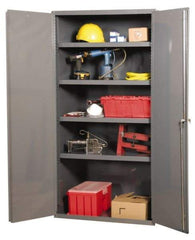 Durham - 3 Shelf Locking Storage Cabinet - Steel, 36" Wide x 24" Deep x 72" High, Gray - Americas Industrial Supply