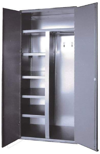 Durham - 5 Shelf Combination Storage Cabinet - Steel, 36" Wide x 24" Deep x 84" High, Gray - Americas Industrial Supply
