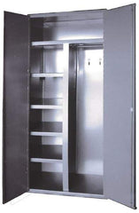 Durham - 5 Shelf Combination Storage Cabinet - Steel, 36" Wide x 24" Deep x 84" High, Gray - Americas Industrial Supply