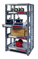 Made in USA - 4 Shelf Starter Full Extension Roll-Out Open Steel Shelving - 2,000 Lb Capacity, 48" Wide x 84-1/2" High x 36" Deep, Gray - Americas Industrial Supply