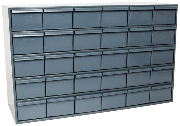 Durham - 30 Drawer, Small Parts Steel Storage Cabinet - 11-3/4" Deep x 33-3/4" Wide x 21-1/8" High - Americas Industrial Supply