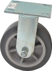 Value Collection - 6" Diam x 2" Wide x 7-1/2" OAH Top Plate Mount Rigid Caster - TPR, 550 Lb Capacity, Roller Bearing, 4 x 4-1/2" Plate - Americas Industrial Supply