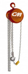 CM - 4,000 Lb Lifting Capacity, 8' Lift Height, Hand Hoist - Made from Chain, 52' Overhaul to Lift 1', 83 Lb Avg Pull to Lift Rated Load, 1 Chain - Americas Industrial Supply