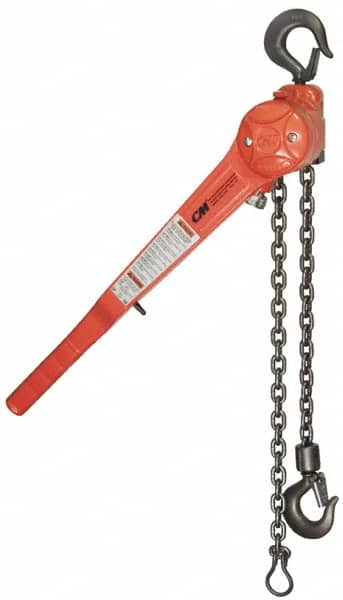 CM - 12,000 Lb Lifting Capacity, Lever Hoist - Made from Chain, 96 Lb Avg Pull to Lift Rated Load - Americas Industrial Supply