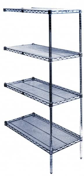 Value Collection - 4 Shelf Wire Shelving Unit - 72" Wide x 18" Deep x 74" High, - Americas Industrial Supply