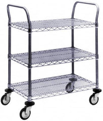 Value Collection - 600 Lb Capacity, 24" Wide x 60" Long x 39" High Wire Cart - 3 Shelf, Steel, Swivel Casters - Americas Industrial Supply