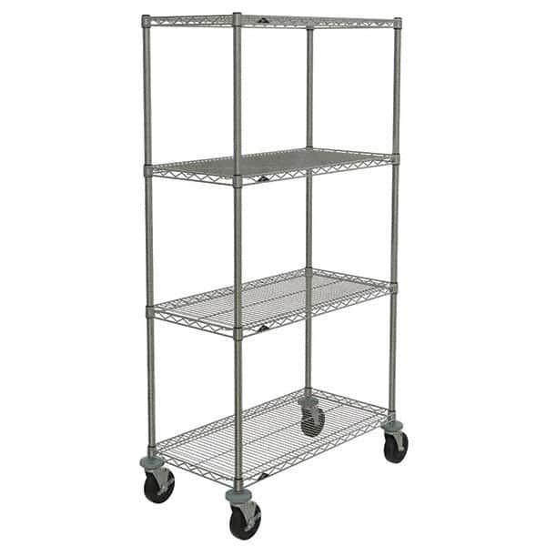 Metro - 600 Lb Capacity 4 Shelf Mobile Wire Shelving Unit - Add-On Unit - Americas Industrial Supply