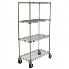Metro - 600 Lb Capacity 4 Shelf Mobile Wire Shelving Unit - Add-On Unit - Americas Industrial Supply