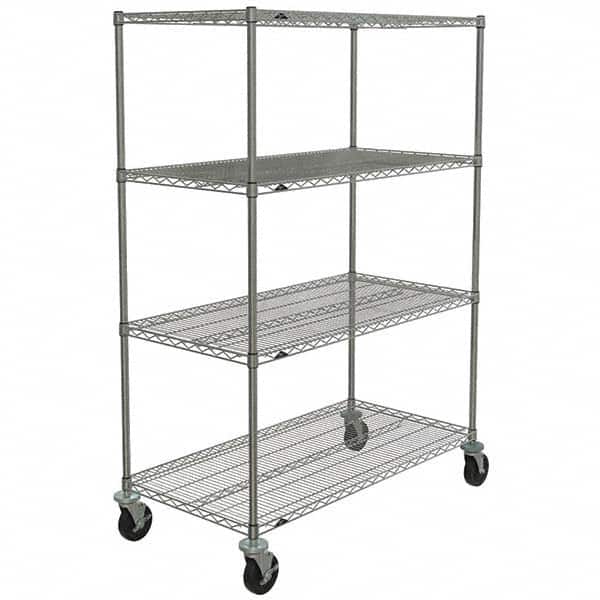 Metro - 600 Lb Capacity 4 Shelf Mobile Wire Shelving Unit - Add-On Unit - Americas Industrial Supply