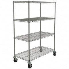 Metro - 600 Lb Capacity 4 Shelf Mobile Wire Shelving Unit - Add-On Unit - Americas Industrial Supply