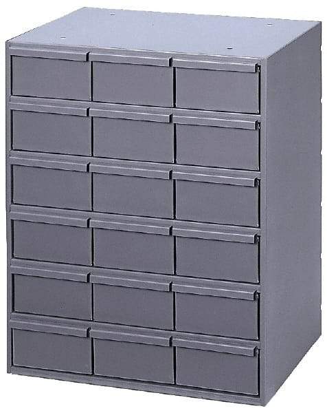 Durham - 18 Drawer, Small Parts Steel Storage Cabinet - 11-5/8" Deep x 17-1/4" Wide x 21-1/4" High - Americas Industrial Supply