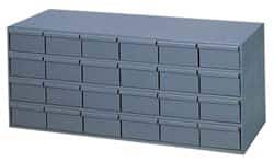Durham - 24 Drawer, Small Parts Steel Storage Cabinet - 11-5/8" Deep x 33-3/4" Wide x 14-3/8" High - Americas Industrial Supply
