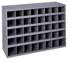 Durham - 40 Bin Bin Shelving Unit with Openings - 33-3/4 Inch Overall Width x 8-1/2 Inch Overall Depth x 22-1/4 Inch Overall Height, Gray Steel Bins - Americas Industrial Supply