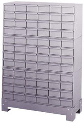 Durham - 72 Bin Bin Shelving Unit with Drawers - 34-1/8 Inch Overall Width x 12-1/4 Inch Overall Depth x 48-1/8 Inch Overall Height, Gray Steel Bins - Americas Industrial Supply