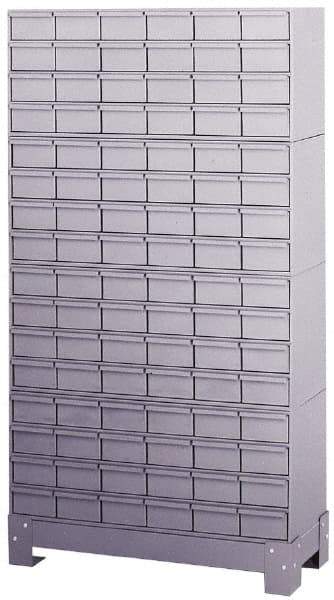 Durham - 96 Bin Bin Shelving Unit with Drawers - 34-1/8 Inch Overall Width x 12-1/4 Inch Overall Depth x 62-1/2 Inch Overall Height, Gray Steel Bins - Americas Industrial Supply